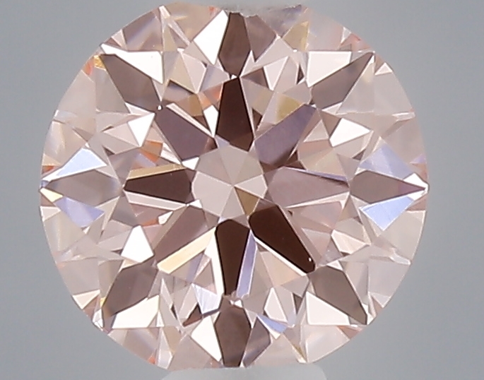 Actual 0.34 carat Fancy Intense Pink Round lab-grown diamond