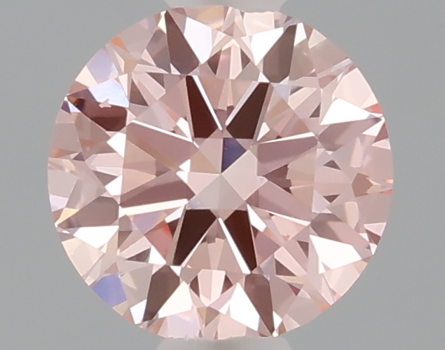 Actual 0.55 carat Intense Pink Round lab-grown diamond