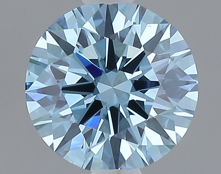 Actual 1.09 carat Vivid Blue Round lab-grown diamond