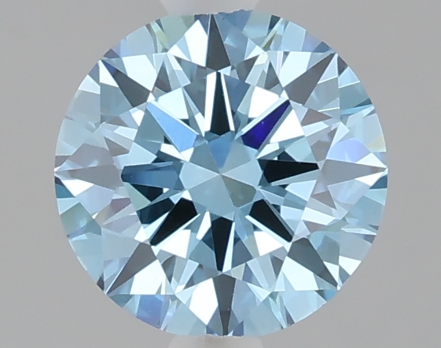 Actual 1.5 carat Fancy Vivid Blue Round lab-grown diamond