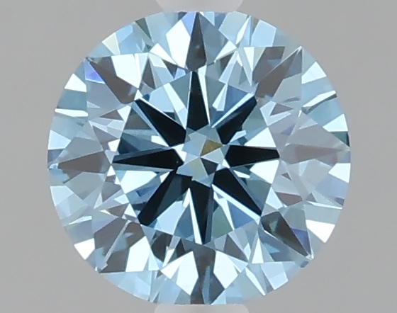 Actual 1.01 carat Vivid Blue Round lab-grown diamond